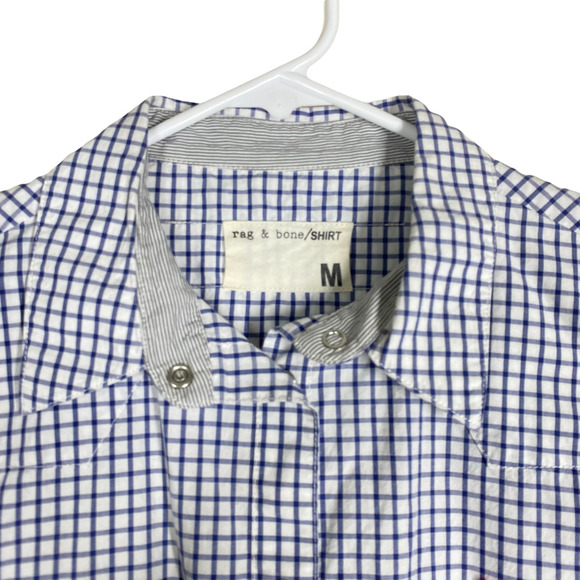 Rag n Bone Button Down Plaid Checkered shirt sz M - Picture 4 of 9